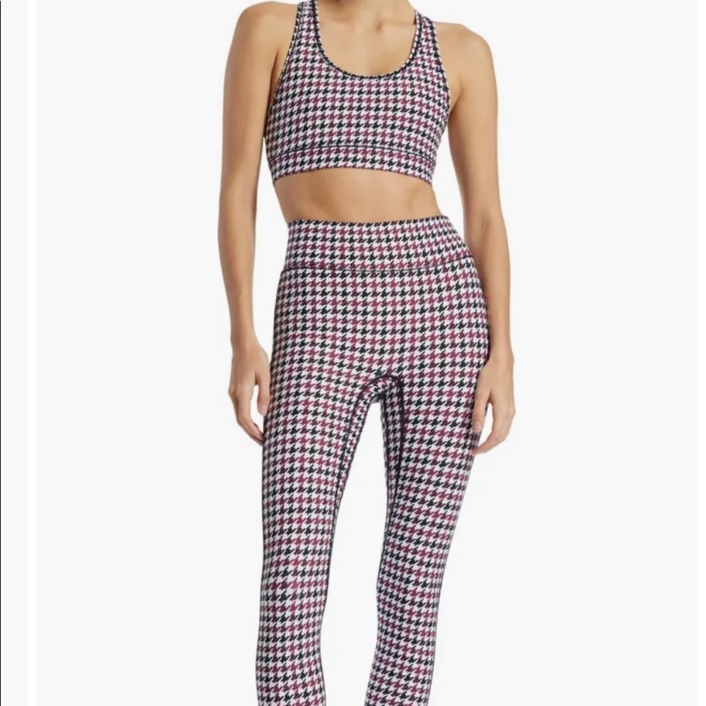 Bandier Center Stage Houndstooth Bra + Leggings (NWOT)